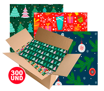 catalogo caja de papel de regalo navidad Happydays